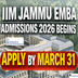 IIM Jammu EMBA Admissions 2026 Begins; Apply by March 31 @iimj.ac.in